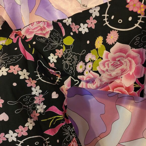 Hello Kitty Top Shorts Outfit Size Small Black Lace Rose Halloween Gyaru Cosplay - Picture 13 of 15